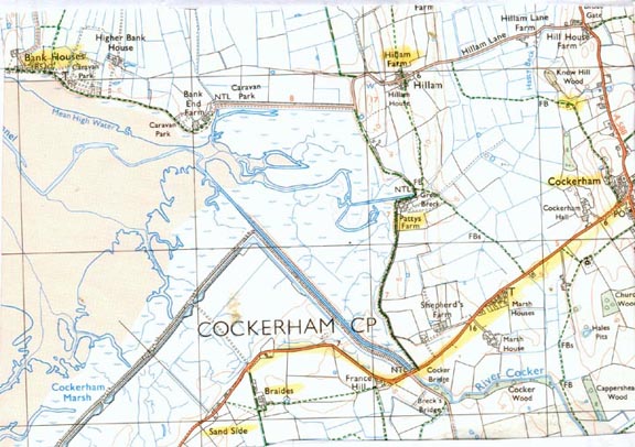 Map of Cockerham village and surrounds