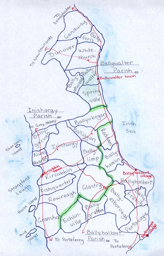 Townlands in Ballywalter, Ballyhalbert & Inishargy parishes