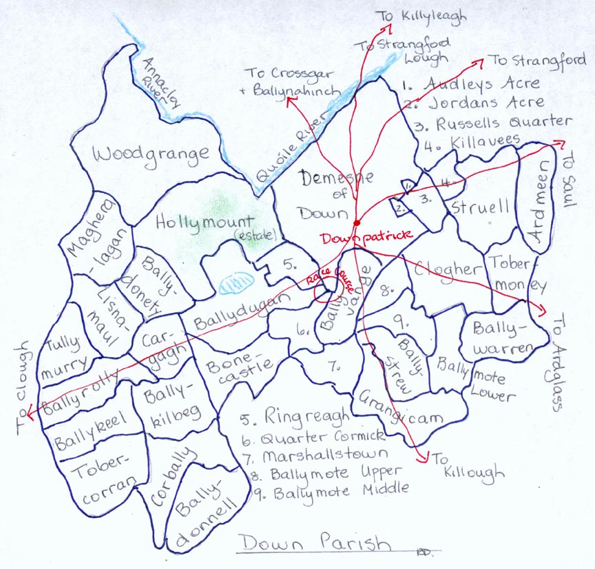 Townlands in Down Parish
