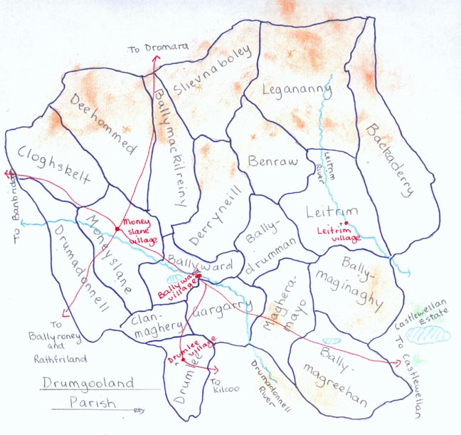 Townlands  of Drumgooland parish 