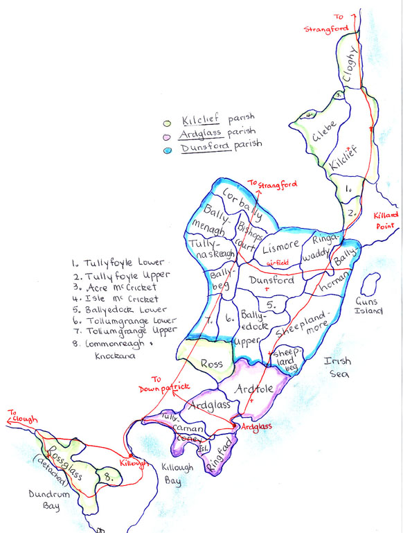 Kilclief, Ardglass & Dunsford townlands