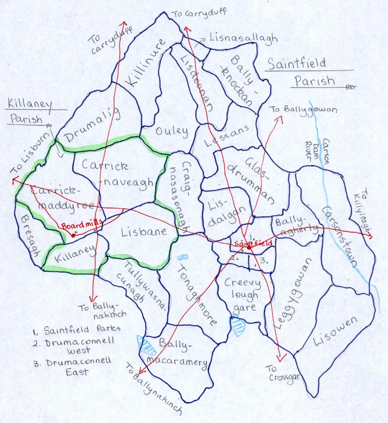 Townlands in Saintfield & Killaney parishes